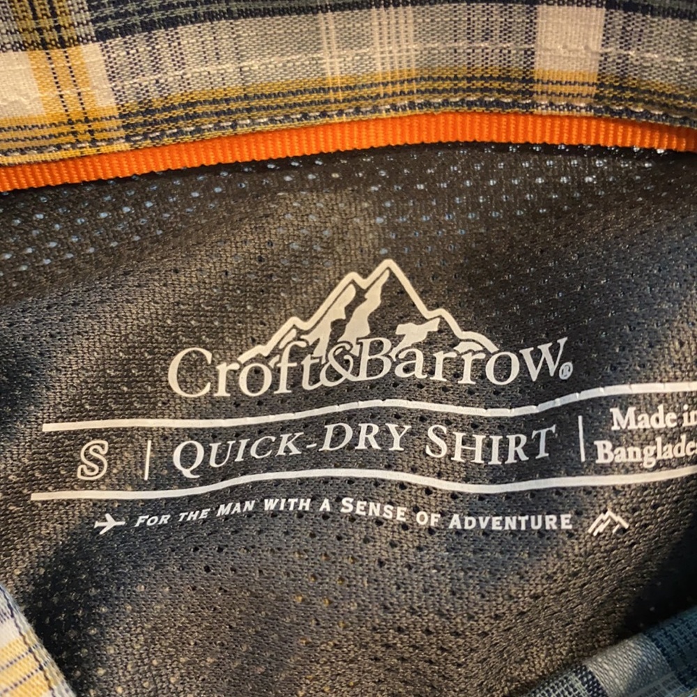 Croft & Barrow SZ Small Plaid Quick Dry Shirt D26 - Picture 6 of 11